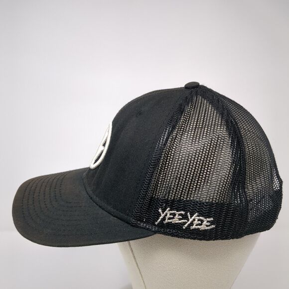 Yee Yee Snapback Mesh Back Trucker Hat Black One Size Solid Adjustable - Picture 3 of 9